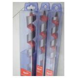 Milwaukee 18 Inch Ship Auger Bit Lot - 3 Piece Set