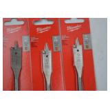 Milwaukee Flat Boring Bit Hand Tool Lot - 15 Pieces, New in Package