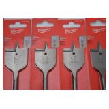 Milwaukee Flat Boring Bit Hand Tool Lot - 15 Pieces, New in Package