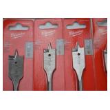 Milwaukee Flat Boring Bit Hand Tool Lot - 15 Pieces, New in Package