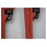 Milwaukee 14 Inch Steel Pipe Wrenches - 2 Pack Hand Tool Lot
