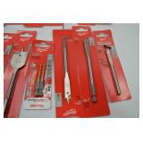 Milwaukee Hand Tool Lot - Drill, Spade, and Hole Saw Bits (New)