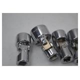 Hand tool lot: assorted universal joint sockets - 60+ pieces