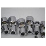 Hand tool lot: assorted universal joint sockets - 60+ pieces