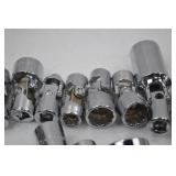Hand tool lot: assorted universal joint sockets - 60+ pieces
