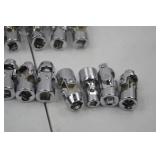 Hand tool lot: assorted universal joint sockets - 60+ pieces