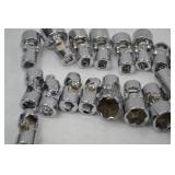Hand tool lot: assorted universal joint sockets - 60+ pieces