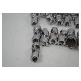 Hand tool lot: assorted universal joint sockets - 60+ pieces
