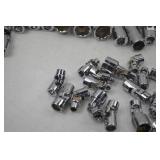Hand tool lot: assorted universal joint sockets - 60+ pieces