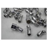 Hand tool lot: assorted universal joint sockets - 60+ pieces