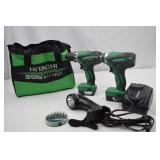 Hitachi 12V Cordless Power Tool Set with Case and Accessories