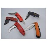 Hand tool lot - Milwaukee, DeWalt, Mossy Oak Utility and Folding Knives (5pcs)