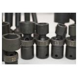 Hand Tool Lot - Assorted Impact Socket Set, Metric & SAE, 30+ pcs