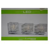 3-Light Chrome LED Bath Vanity Light, 19.5 in, Clear Glass