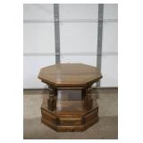 Wooden Side Table 26" diameter by 21" tall