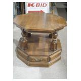 Wooden Side Table 26" diameter by 21" tall