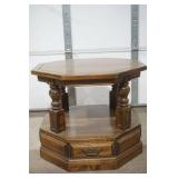 Wooden Side Table 26" diameter by 21" tall