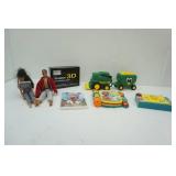 Ertl John Deere Tractor and Book, Vintage Fisher Price TV-Radio Toy, Elm DVD, Barbie 1966, Light