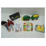 Ertl John Deere Tractor and Book, Vintage Fisher Price TV-Radio Toy, Elm DVD, Barbie 1966, Light
