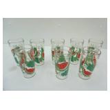 8ct Vintage Anchor Hocking Watermelon Jelly Jar Drinking Glasses