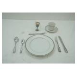 Monticello Poland Place Setting, Salem Silverplate Mini Chalice, Flatware