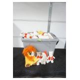 NEW Large Lot of Stuffed Animals (tote not included)