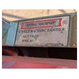 Central Machine 6" Belt and 9" Disc Grinder on Stand