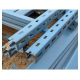 10 ft by 2 ft uprights 3 total with 20 8ft cross beams - support and boards for shelves - Blue
