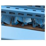 10 ft by 2 ft uprights 3 total with 20 8ft cross beams - support and boards for shelves - Blue