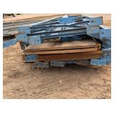 10 ft by 2 ft uprights 3 total with 20 8ft cross beams - support and boards for shelves - Blue