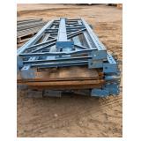 10 ft by 2 ft uprights 3 total with 20 8ft cross beams - support and boards for shelves - Blue