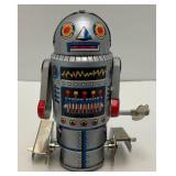 Tin Litho Miniature Wind-Up Robot (WORKS) 4"
