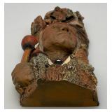 Vintage Casted Carved Indian Bust Nicely Detailed Wall Hanging 7"