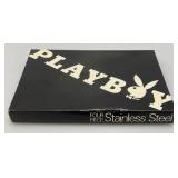 Vintage PLAYBOY Four Piece Stainless Steel Bar Set In Original Box