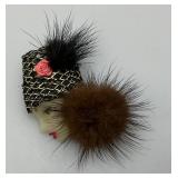 Porcelain Vintage Women Face Brooch Fancy Fashionista Unmarked Pin