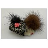 Porcelain Vintage Women Face Brooch Fancy Fashionista Unmarked Pin