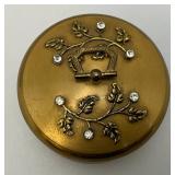 MCM Gold Tone Rhinestone Jeweled Stacking Ashtray Set