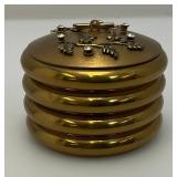 MCM Gold Tone Rhinestone Jeweled Stacking Ashtray Set