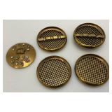 MCM Gold Tone Rhinestone Jeweled Stacking Ashtray Set