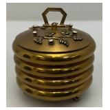 MCM Gold Tone Rhinestone Jeweled Stacking Ashtray Set