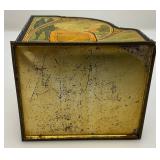 Vintage U Save A Dime Bank Tin Litho Cash  Register Miniature 3" x 3 3/4" x 3 3/4" Bank