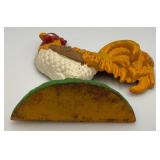 8 1/4" Tall Cast Iron Chicken Door Stop