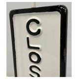 Vintage 18" Heavy Metal Rotating Open/Closed Sign