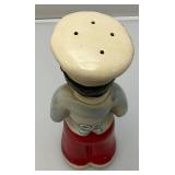 Vintage 8" Aunt Jemima & Chef Salt & Pepper Shacker Set (Chef Has Head Repaired )