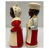 Vintage 8" Aunt Jemima & Chef Salt & Pepper Shacker Set (Chef Has Head Repaired )