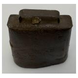 Antique Early Metal And Wood Kerosene Jug 15" Tall And Heavy Metal 7" Cow Bell