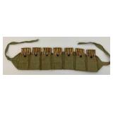 WWII 1944 Turkish Mauser 8mm 7.9 Ammo Belt With 14 Clips Five Rounds Per Clip (70 Rounds Total)