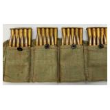 WWII 1944 Turkish Mauser 8mm 7.9 Ammo Belt With 14 Clips Five Rounds Per Clip (70 Rounds Total)