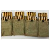 WWII 1944 Turkish Mauser 8mm 7.9 Ammo Belt With 14 Clips Five Rounds Per Clip (70 Rounds Total)
