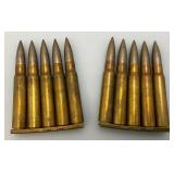 WWII 1944 Turkish Mauser 8mm 7.9 Ammo Belt With 14 Clips Five Rounds Per Clip (70 Rounds Total)